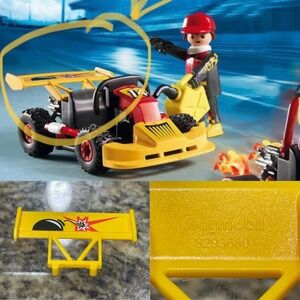 PLAYMOBIL‎ Go Kart Racer Toy Spoiler REPLACEMENT PART Yellow